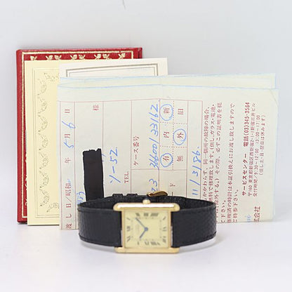 Cartier Bonded Must Tank Quartz Ivory Dial Watch — view 5