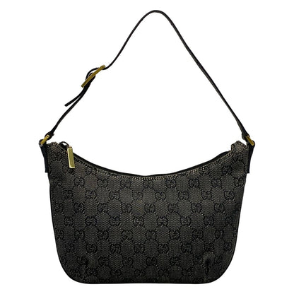 Gucci Handbag GG Pattern Black Gray Leather