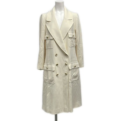 Chanel Coat 40 M Ivory Long Sleeve Spring Autumn