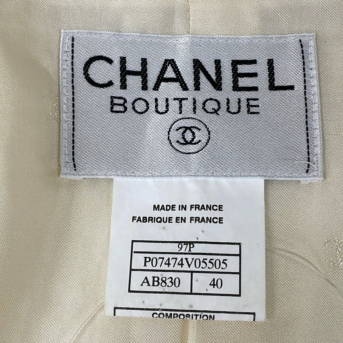 Chanel Coat 40 M Ivory Long Sleeve Spring Autumn — view 3