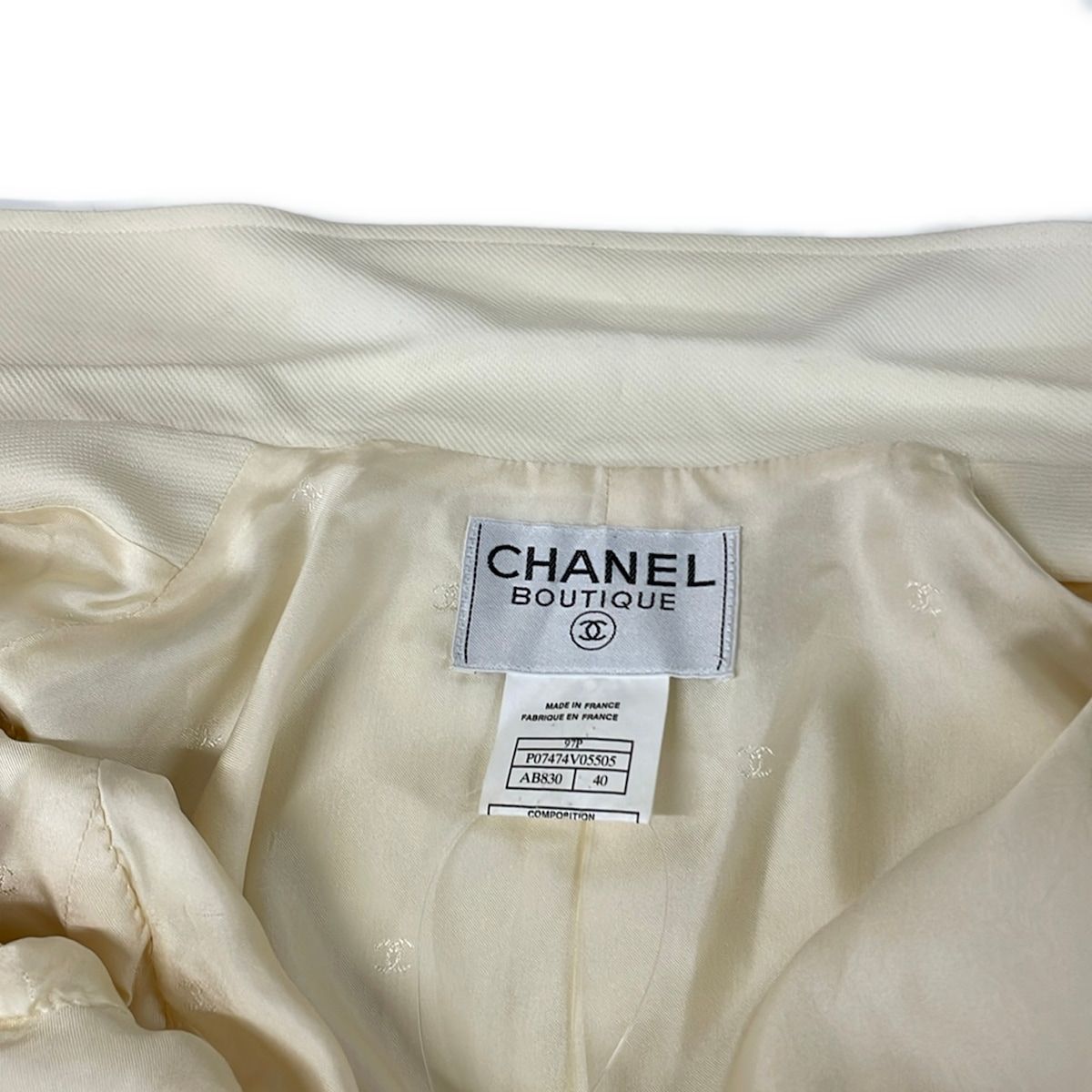 Chanel Coat 40 M Ivory Long Sleeve Spring Autumn — view 7