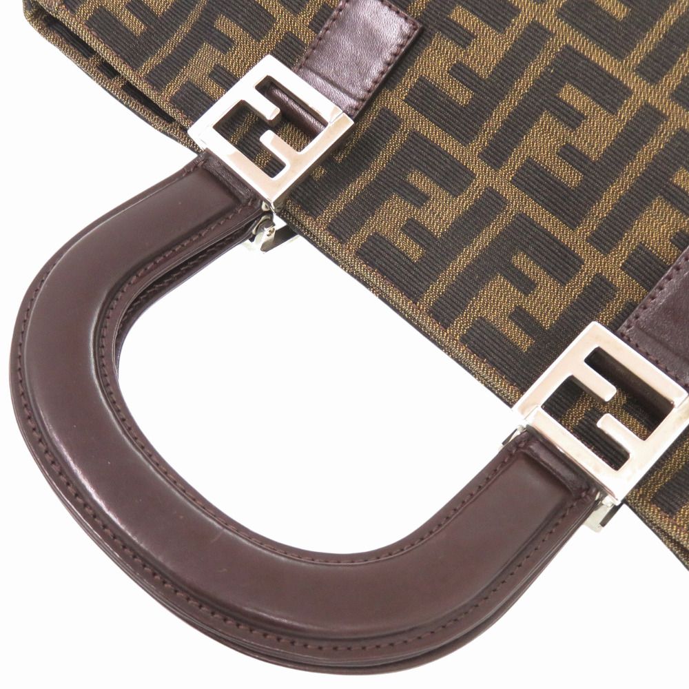 Fendi Zucca Leather Canvas Brown Handbag — view 4
