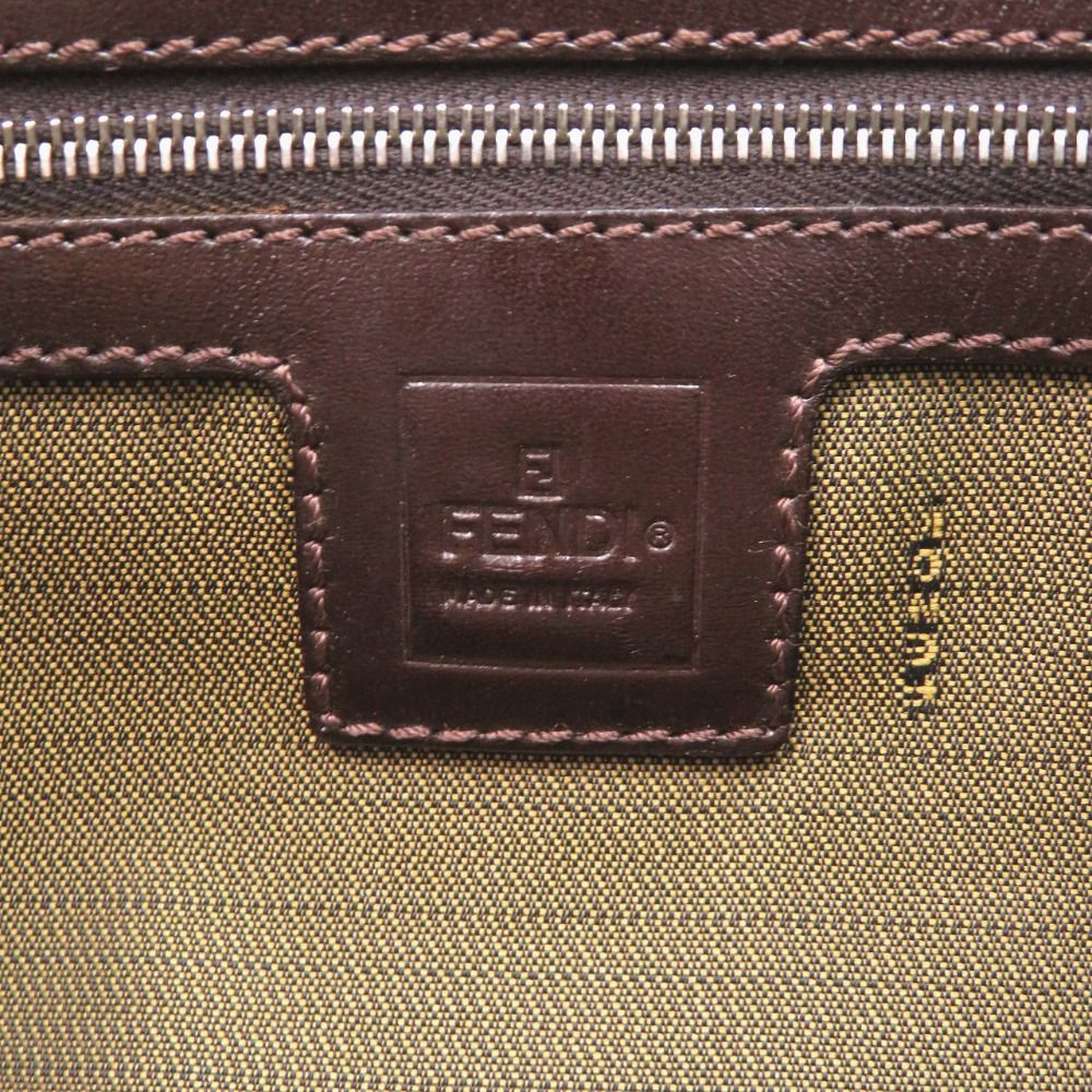 Fendi Zucca Leather Canvas Brown Handbag — view 6