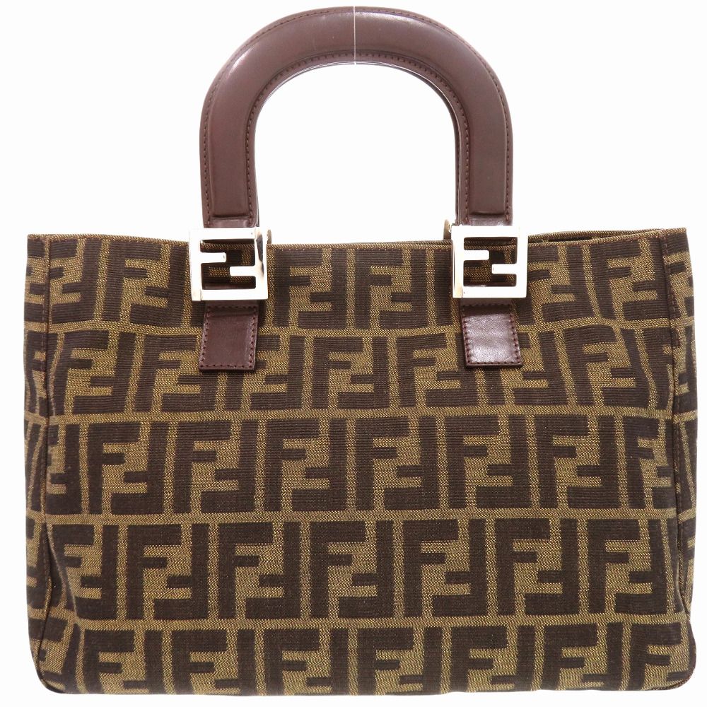 Fendi Zucca Leather Canvas Brown Handbag