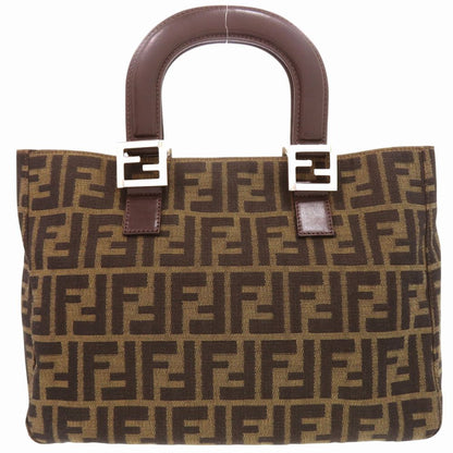 Fendi Zucca Leather Canvas Brown Handbag — view 2