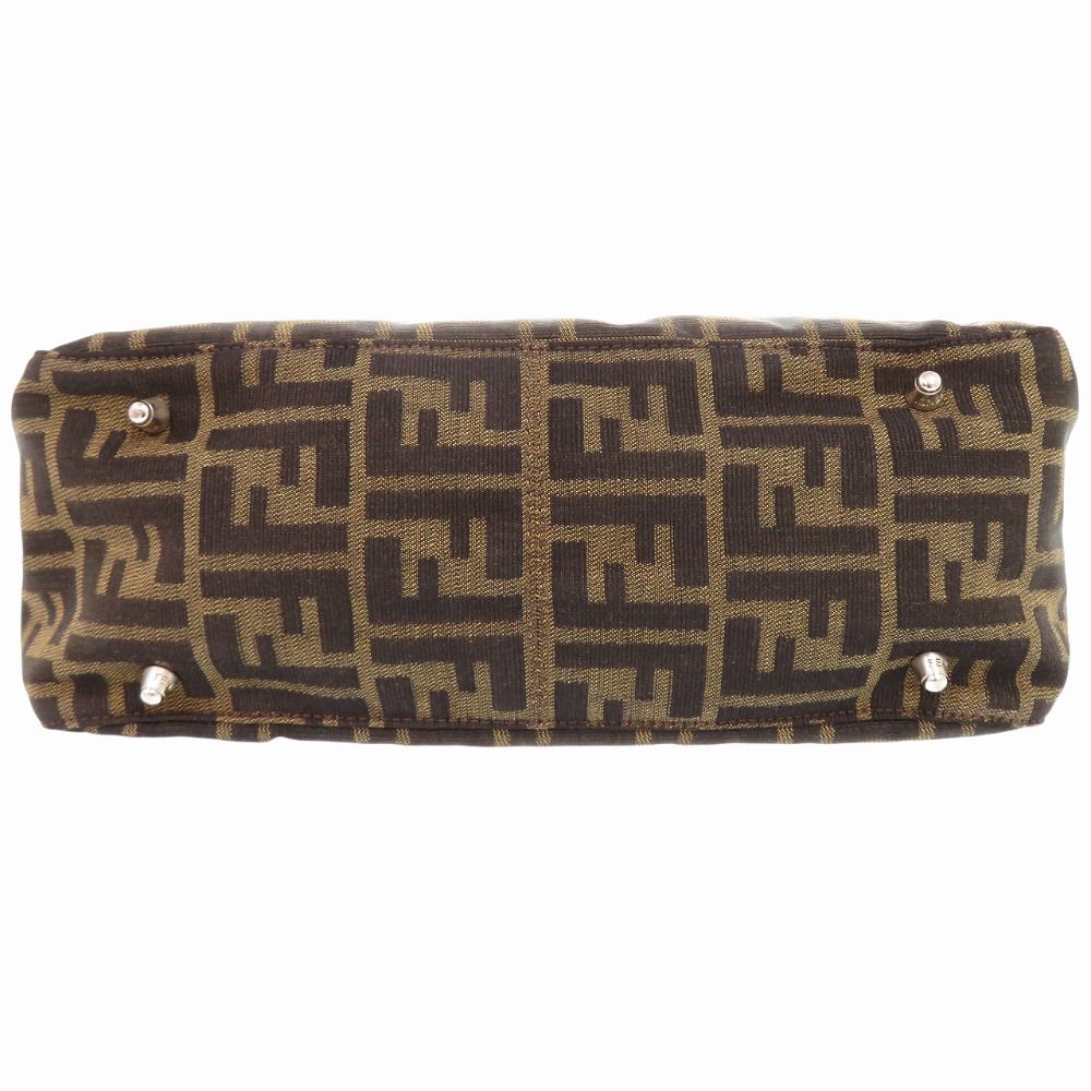 Fendi Zucca Leather Canvas Brown Handbag — view 5