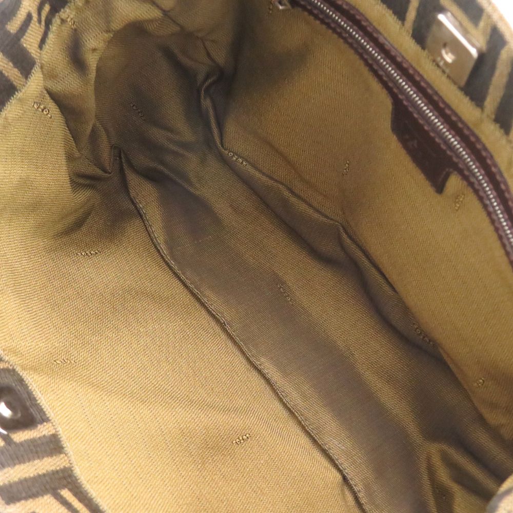 Fendi Zucca Leather Canvas Brown Handbag — view 7