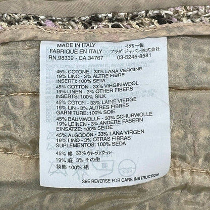 Prada Dress 38 S Beige Light Pink Dark Brown Sleeveless Knee Length Tweed — view 4