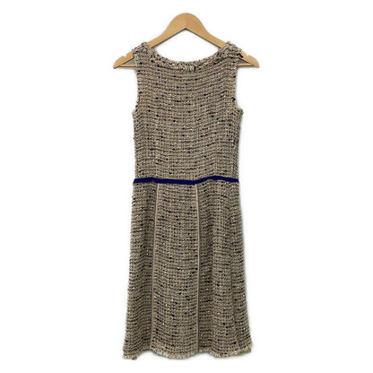 Prada Dress 38 S Beige Light Pink Dark Brown Sleeveless Knee Length Tweed — view 2