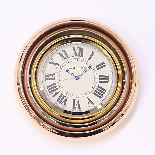 Cartier Trinity Travel Clock Quartz Ivory Dial Table