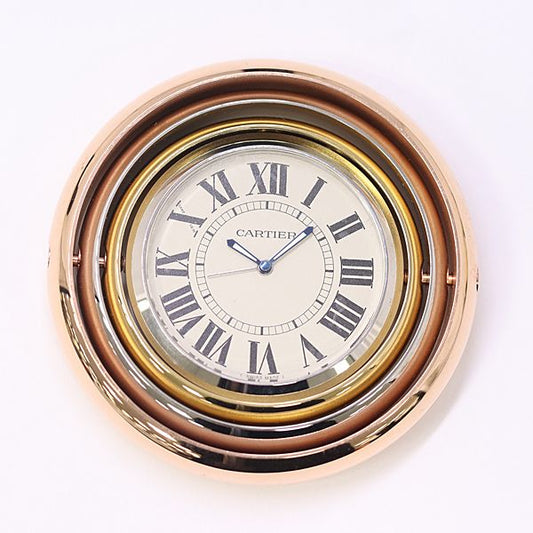 Cartier Trinity Travel Clock Quartz Ivory Dial Table
