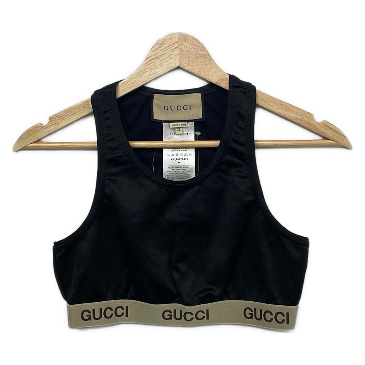 Gucci Tank Top XS Black Beige XS Fitness Wear