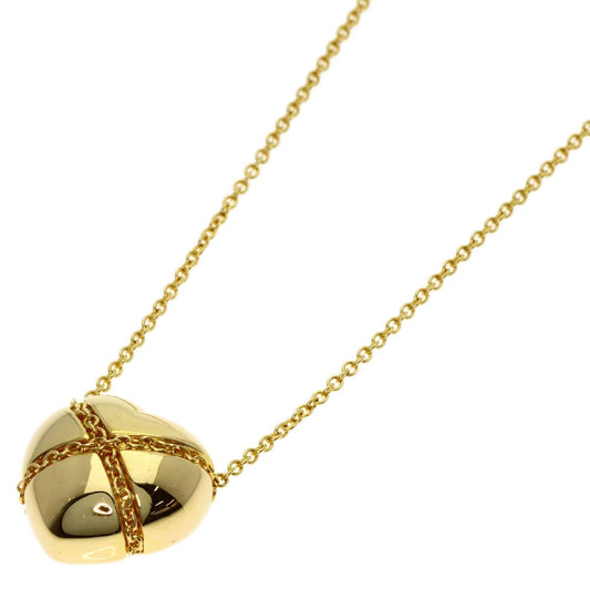 Tiffany & Co Chain Cross Heart Necklace 18k Yellow Gold