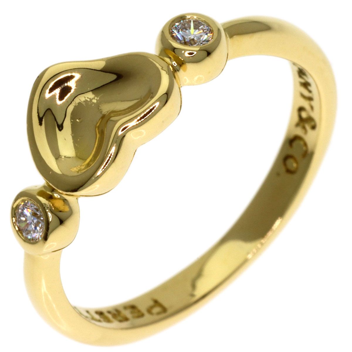 Tiffany & Co Closed Heart Diamond Ring 18k Yellow Gold — view 2