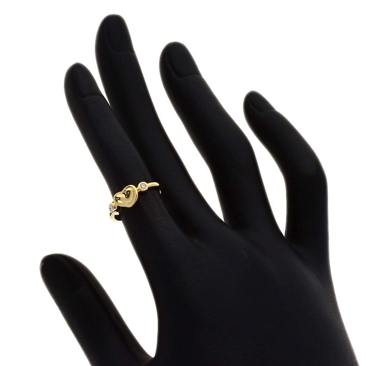 Tiffany & Co Closed Heart Diamond Ring 18k Yellow Gold — view 7