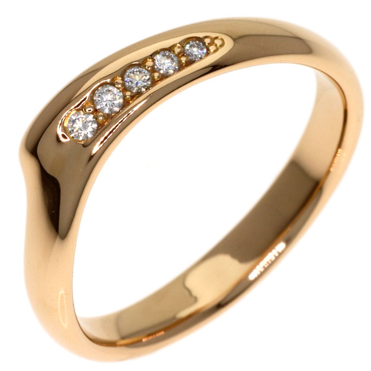 Tiffany & Co Open Heart Band Diamond Ring 18k Pink Gold — view 2