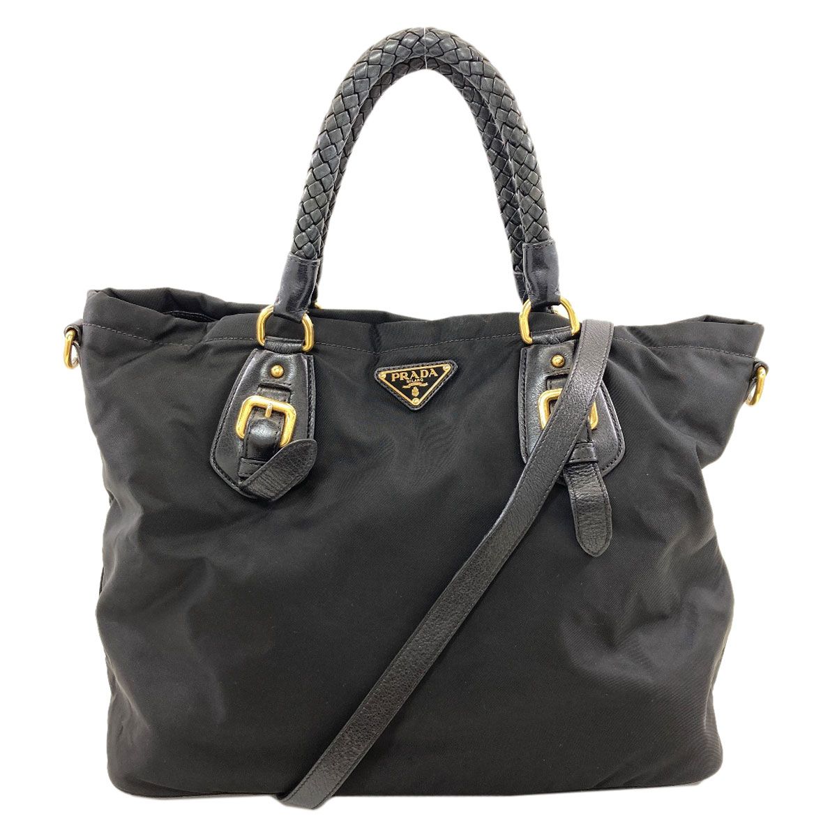 Prada Logo 2-Way Tote Nylon