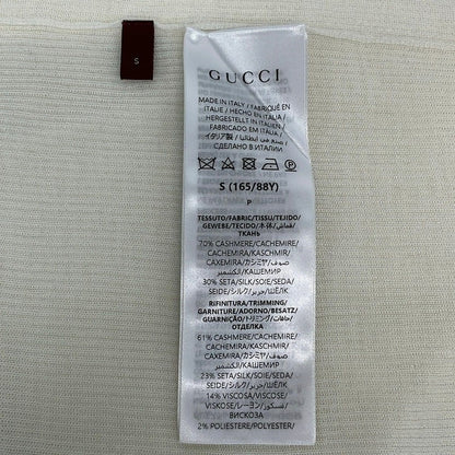 Gucci Tank Top S Sherry Ivory Red Green Cashmere Silk — view 4