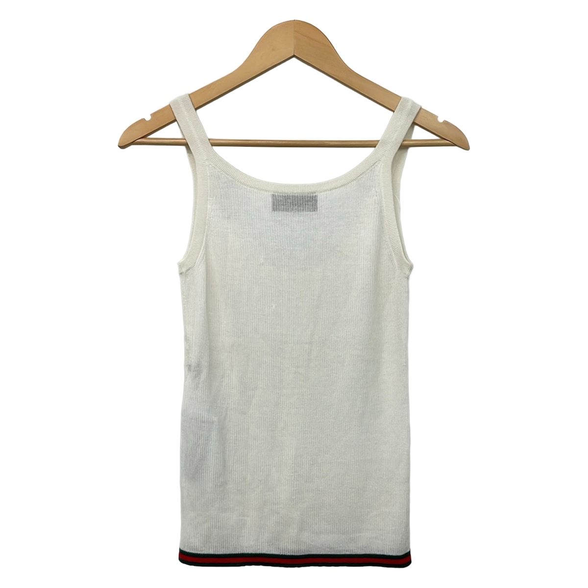 Gucci Tank Top S Sherry Ivory Red Green Cashmere Silk — view 2