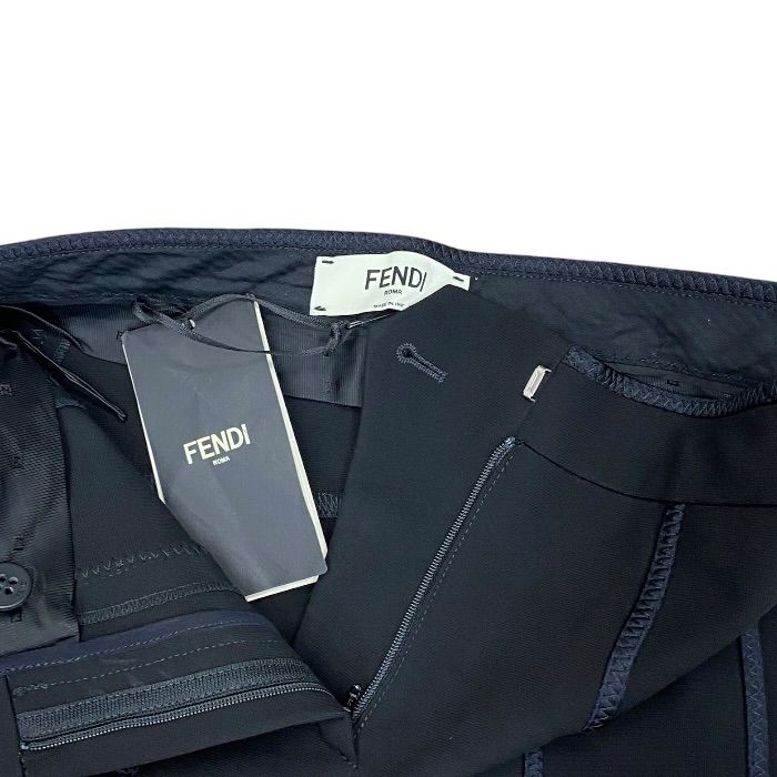 Fendi Leggings Pants Panel Cut Replacement Stretch Rayon Nylon Black All Year — view 5