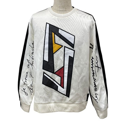 Fendi Jersey Sweatshirt FF Logo Acetate Polyester Black White All Year Round