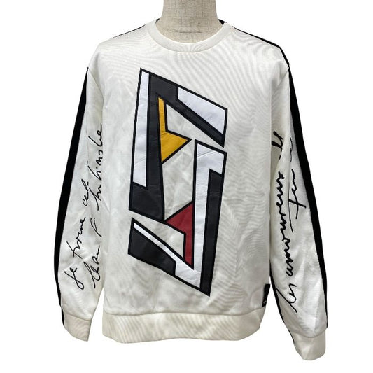 Fendi Jersey Sweatshirt FF Logo Acetate Polyester Black White All Year Round