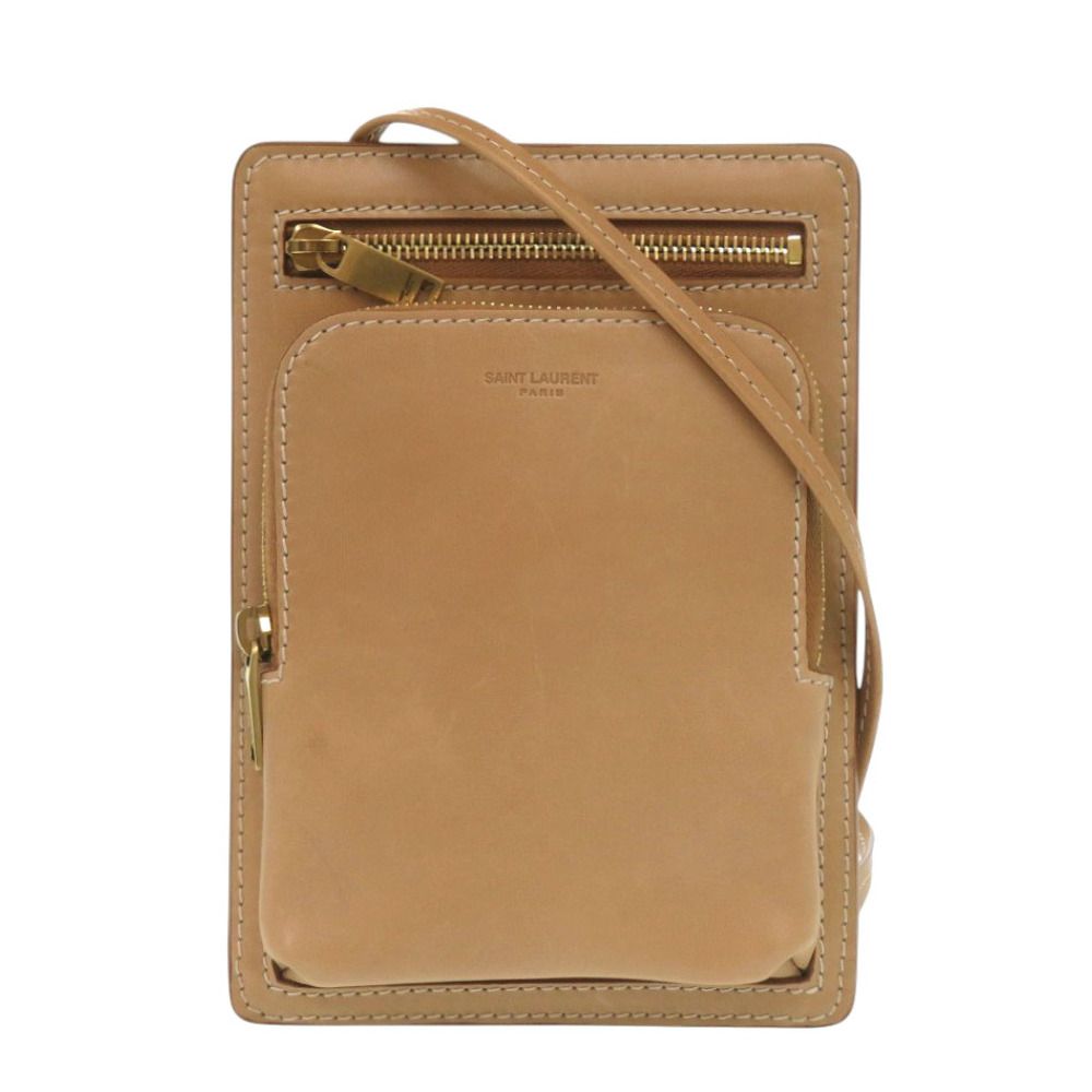 Saint Laurent Paris Leather Beige Shoulder Bag