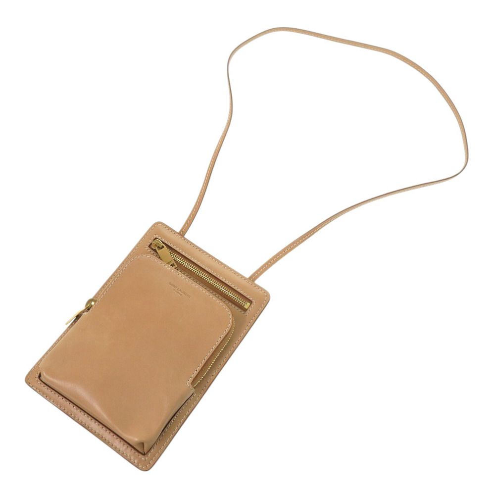 Saint Laurent Paris Leather Beige Shoulder Bag — view 3