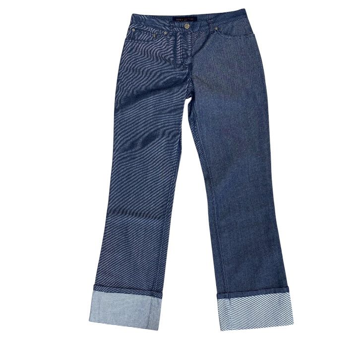 Louis Vuitton LV Cup Roll Up Denim Pants Jeans 651 Cotton Blue All Year Round