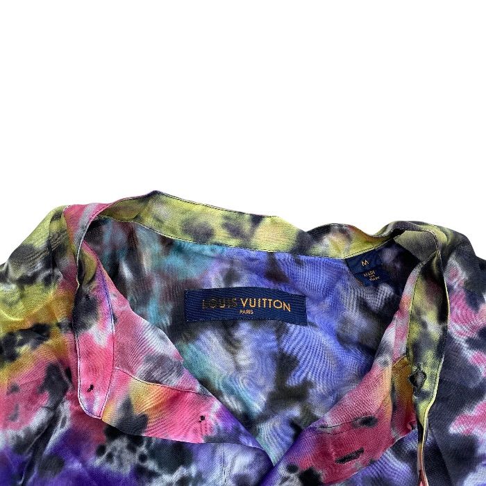 Louis Vuitton Sheer Long Sleeve Shirt Long Tie Dye Pattern Ltz Silk Multicolor — view 5