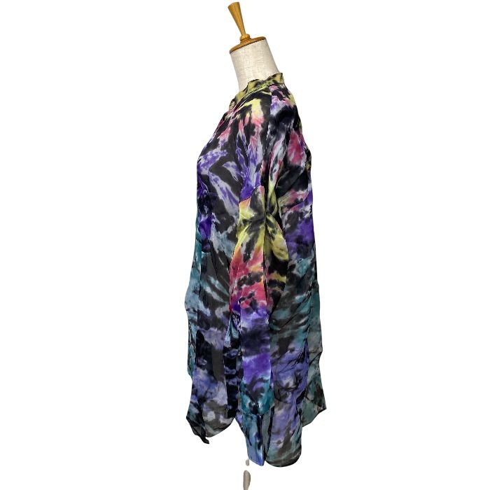 Louis Vuitton Sheer Long Sleeve Shirt Long Tie Dye Pattern Ltz Silk Multicolor — view 2
