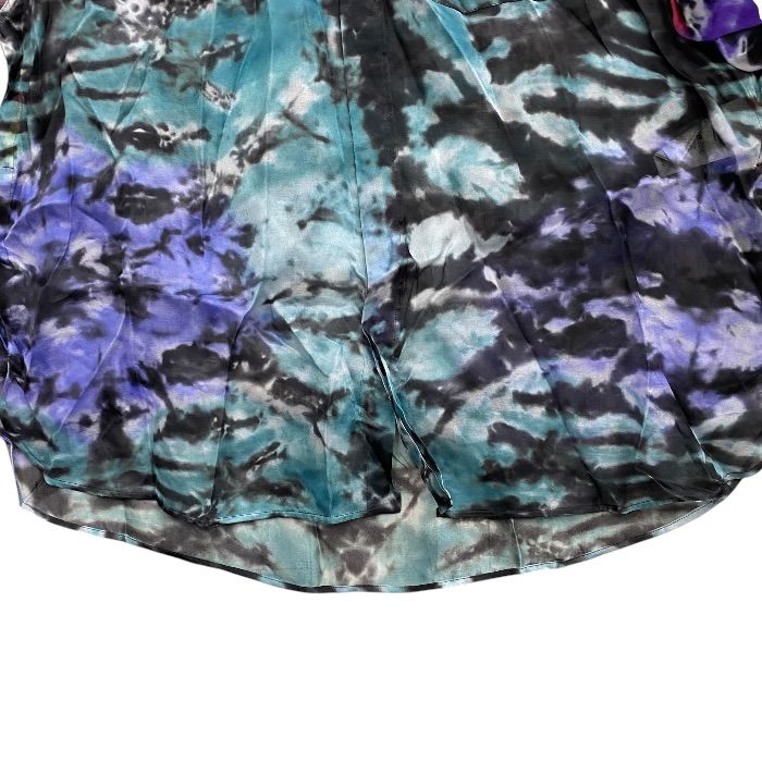 Louis Vuitton Sheer Long Sleeve Shirt Long Tie Dye Pattern Ltz Silk Multicolor — view 6