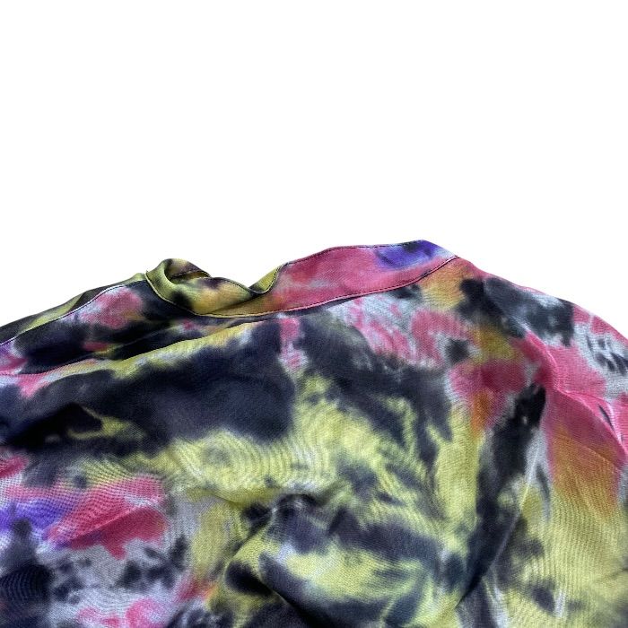 Louis Vuitton Sheer Long Sleeve Shirt Long Tie Dye Pattern Ltz Silk Multicolor — view 8