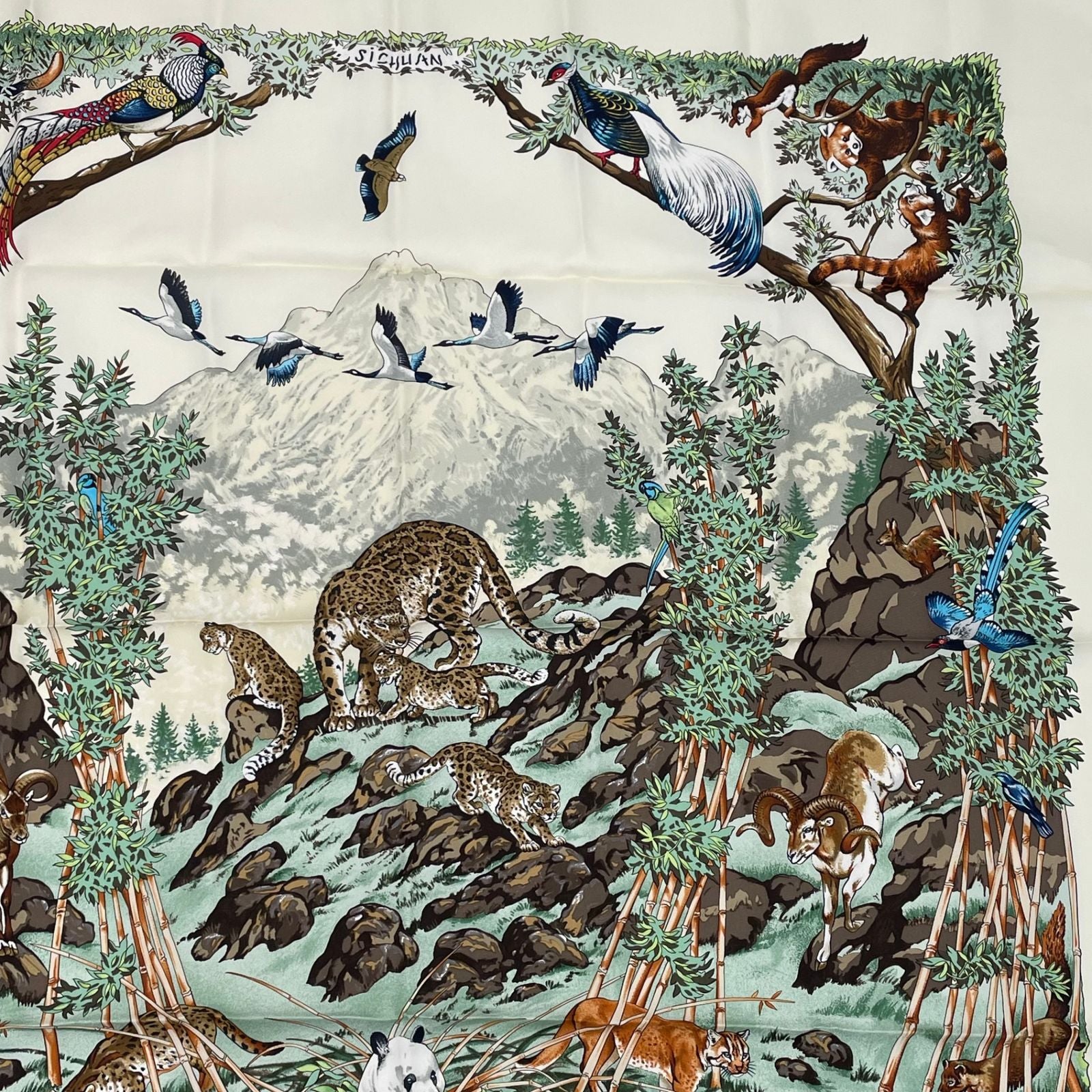 Hermes Carre 90 Scarf Sichuan White — view 3