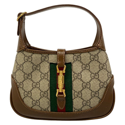 Gucci Handbag Jackie Beige Brown Red Green 2-Way Leather