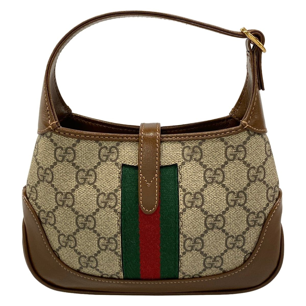 Gucci Handbag Jackie Beige Brown Red Green 2-Way Leather — view 3