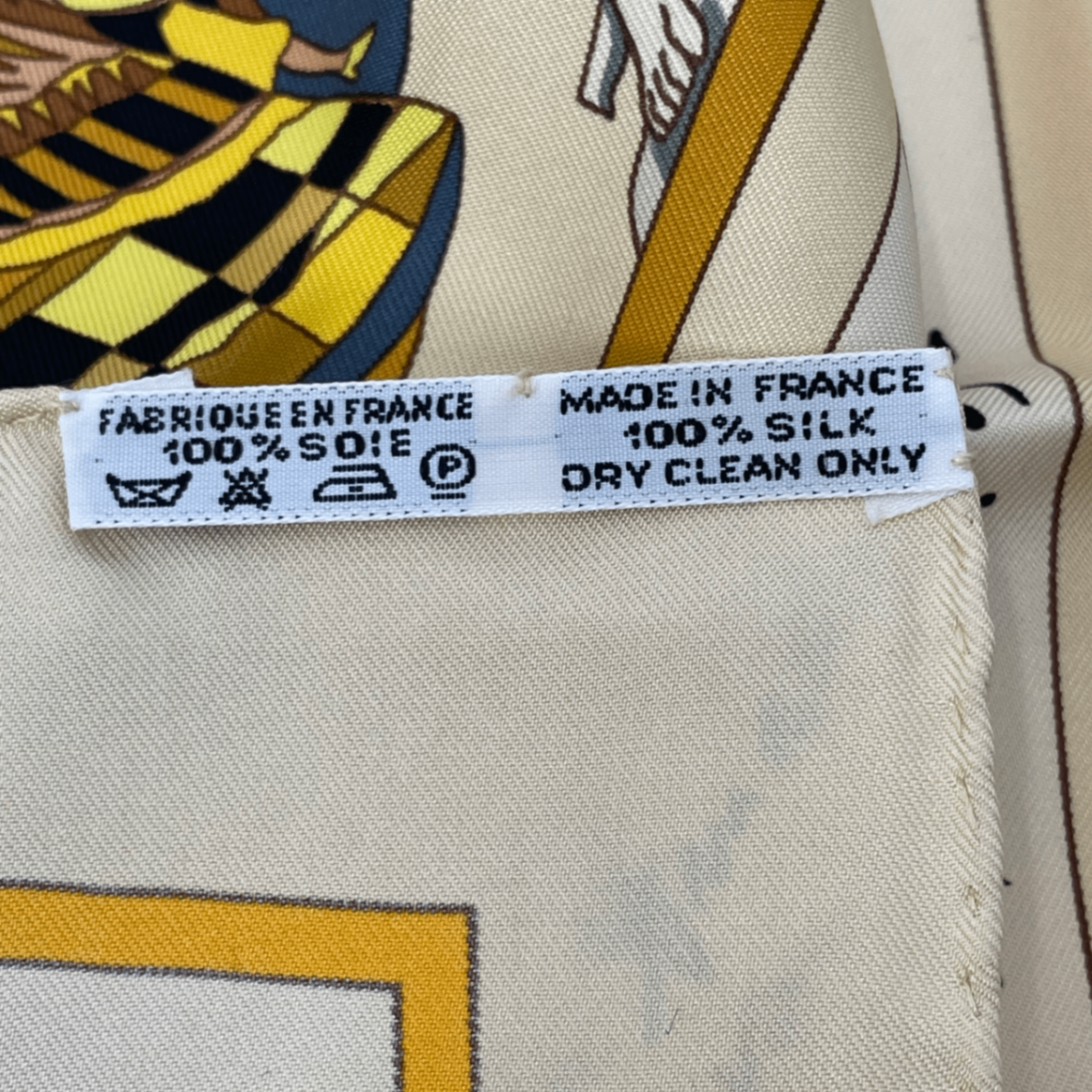 Hermes Carre 90 in Salzburg Yellow Orange Scarf Silk — view 7