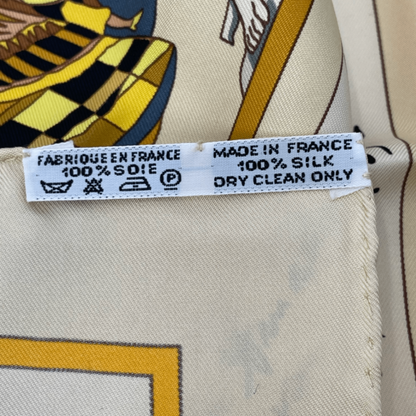 Hermes Carre 90 in Salzburg Yellow Orange Scarf Silk — view 7