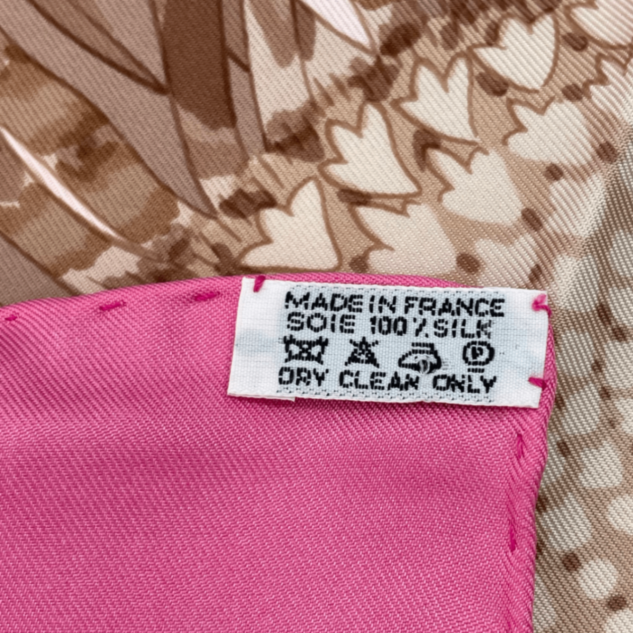 Hermes Scarf Carre 90 Square Pink Multicolor Floral Silk 100% Fleurs Et Carlines — view 7