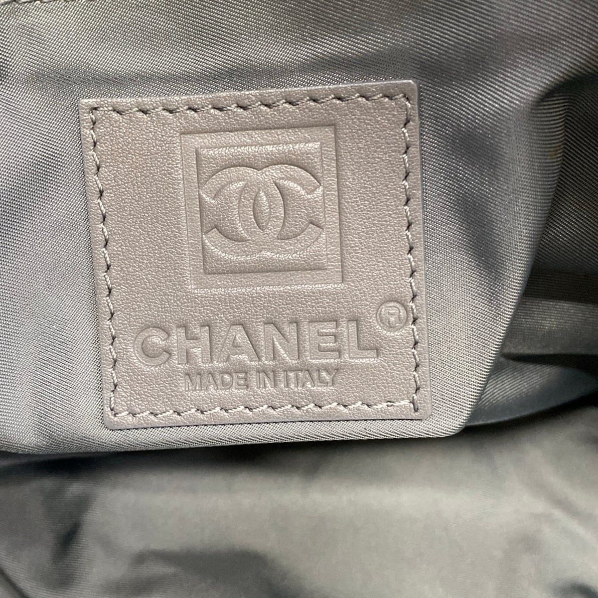 Chanel Handbag Sports Line Gray Green Silver Leather Fur Rabbit — view 9