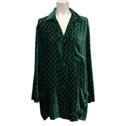 Gucci Long Sleeve Shirt Xxs XS GG de Ville Khaki Cardade