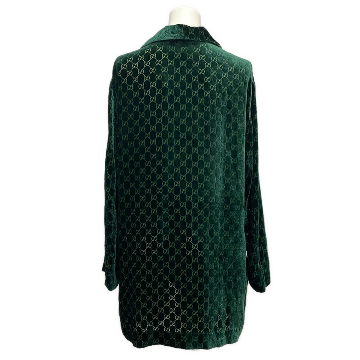 Gucci Long Sleeve Shirt Xxs XS GG de Ville Khaki Cardade — view 2