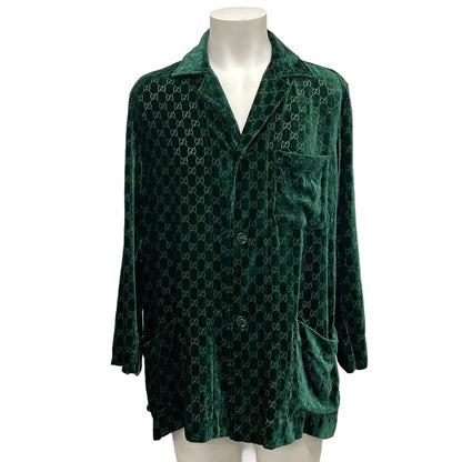 Gucci Long Sleeve Shirt Xxs XS GG de Ville Khaki Cardade — view 3
