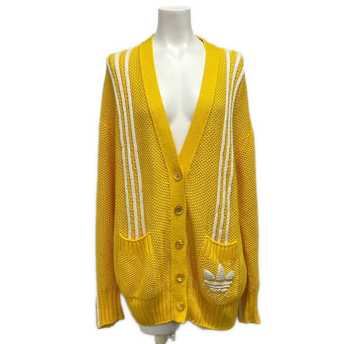 Gucci Cardigan S Yellow White Adidas Collaboration Cotton Linen
