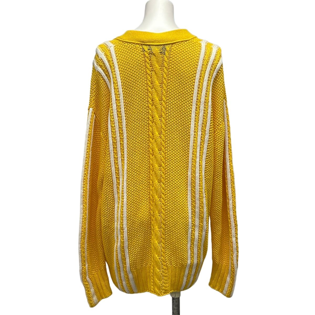 Gucci Cardigan S Yellow White Adidas Collaboration Cotton Linen — view 2