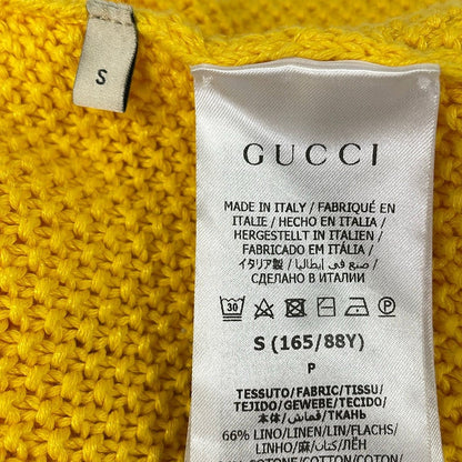 Gucci Cardigan S Yellow White Adidas Collaboration Cotton Linen — view 5