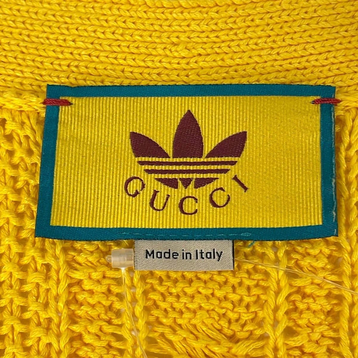 Gucci Cardigan S Yellow White Adidas Collaboration Cotton Linen — view 3