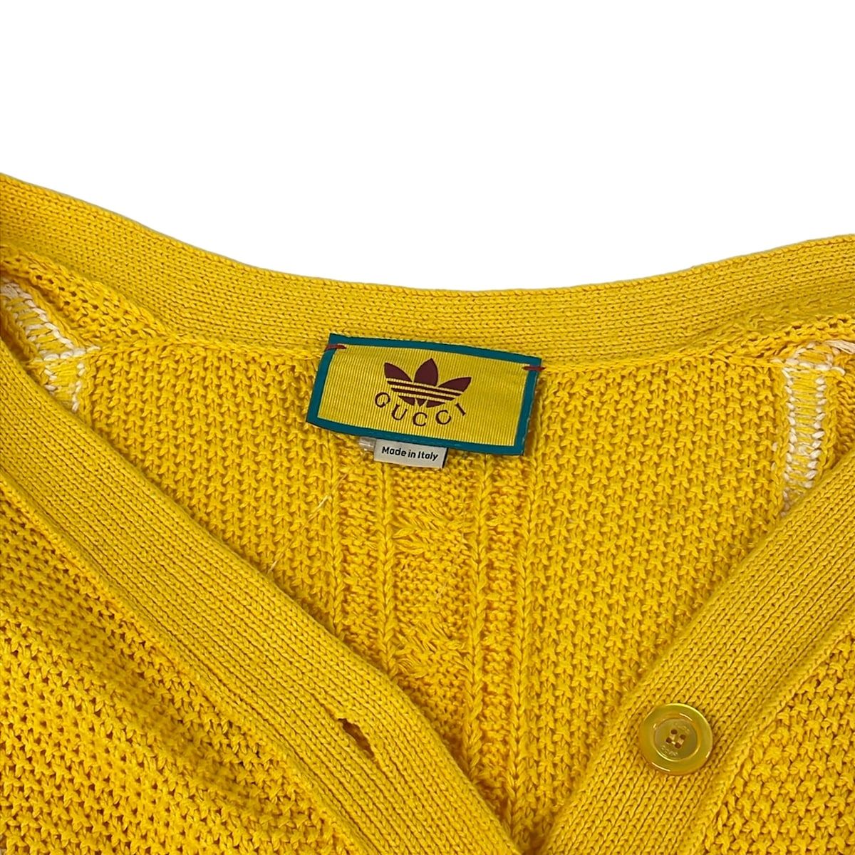 Gucci Cardigan S Yellow White Adidas Collaboration Cotton Linen — view 8