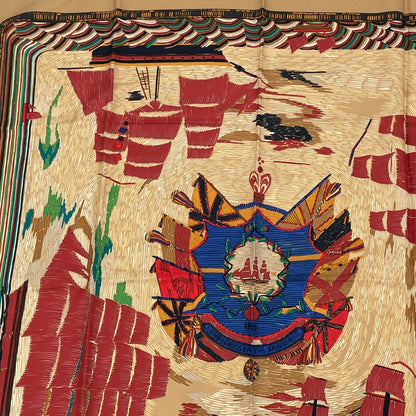 Hermes Scarf Carre 90 Silk Henry Smith Sailor Sailing Ship Voyage Multicolor — view 2