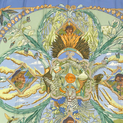 Hermes Scarf Carre 90 Amazonia Silk 100% Blue — view 5